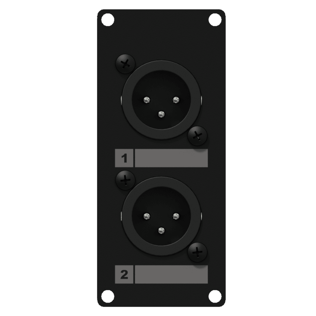 CAYMON - CASY126/B - CASY 1 space with 2x XLR male to 3-pin terminal block - Black version