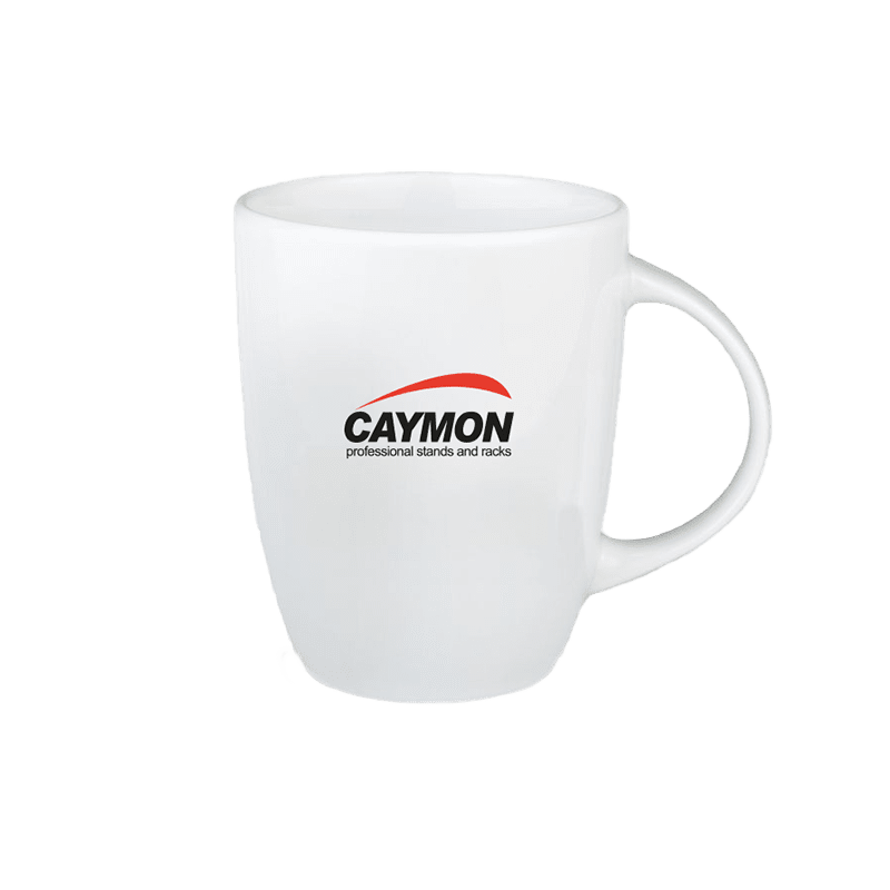 CAYMON - PROMO4502 - White-colored mug with 2-tone CAYMON logo