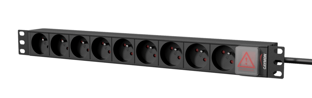 CAYMON - PSR109FS/B - 19" power distribution unit - 9 x French sockets + front switch - Black version