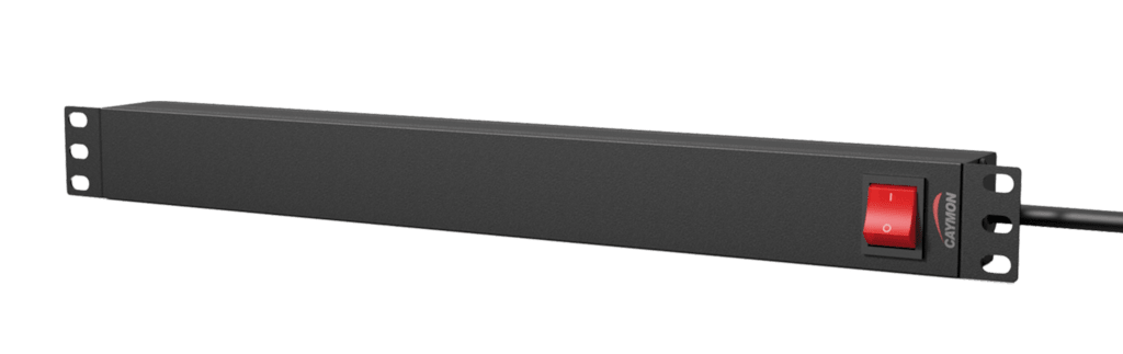 CAYMON - PSR119ES/B - 19" power distribution unit - 9 x IEC C13 sockets + rear switch - Black version