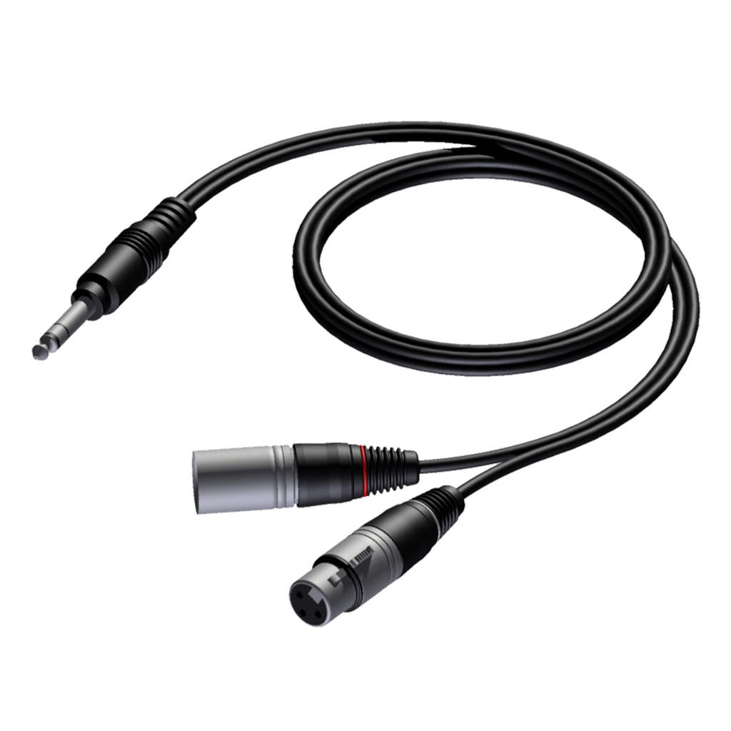 PROCAB-rental - CAB709/3 - 6.3 mm Jack male stereo - XLR male & XLR female - 3 meter