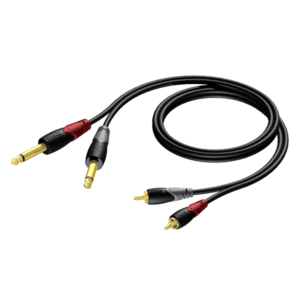PROCAB-avit - CLA631/3 - 2 x RCA/Cinch male - 2 x 6.3 mm Jack male mono - 3 meter