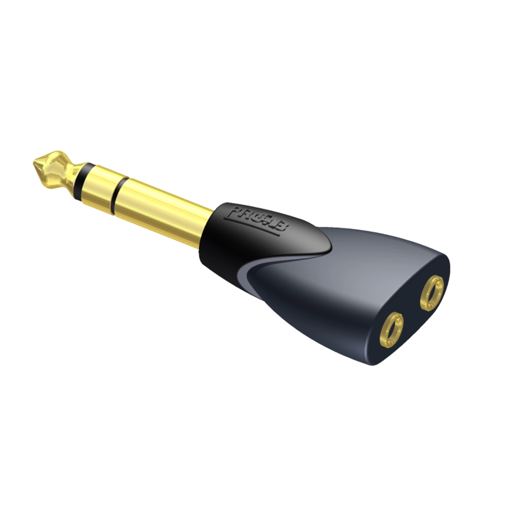 PROCAB-rental - CLP208 - Adapter - 2 x 3.5 mm Jack female stereo - 6.3 mm Jack male stereo