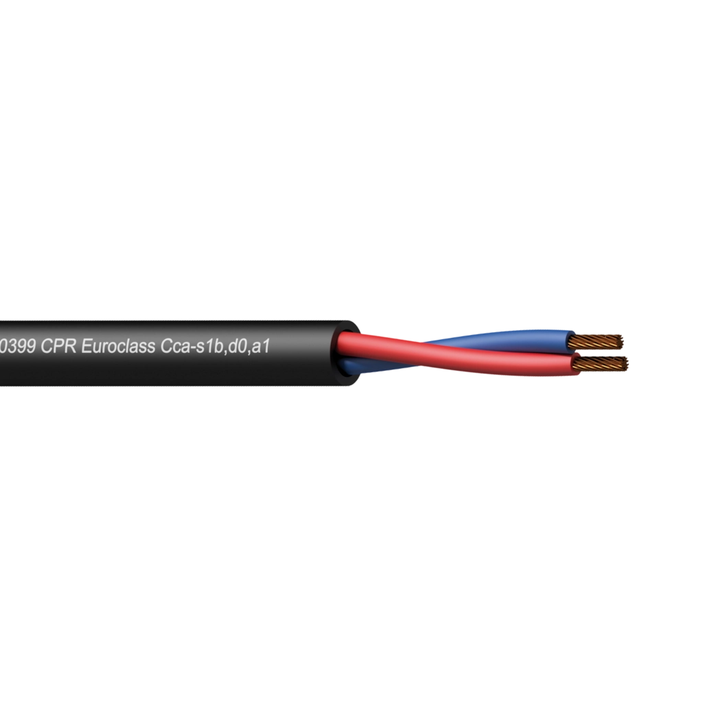 PROCAB-avit - CLS215-CCA/1 - Loudspeaker cable - 2 x 1.5 mm² - 16 AWG -  EN50399 CPR Euroclass Cca-s1b,d0,a1 - 100 m wooden reel - Black