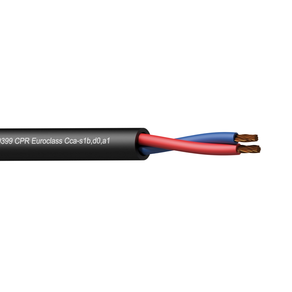 PROCAB-avit - CLS225-CCA/3 - Loudspeaker cable - 2 x 2.5 mm² - 13 AWG -  EN50399 CPR Euroclass Cca-s1b,d0,a1 - 300 m wooden reel - Black version