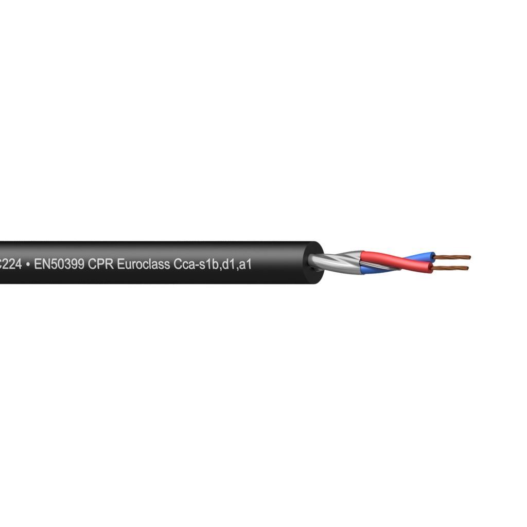 PROCAB-avit - CMC224-CCA/3 - Balanced microphone cable - flex 2 x 0.20 mm² - 24 AWG - EN50399 CPR Euroclass Cca-s1b,d1,a1 - 300 m wooden reel