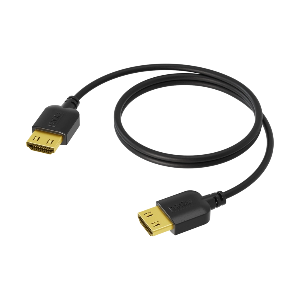 PROCAB-avit - CSV210B/2 - Slimline video cable - HDMI 2.0 - HDMI A male - HDMI A male - HighFlex™ - Black version - 2 meter