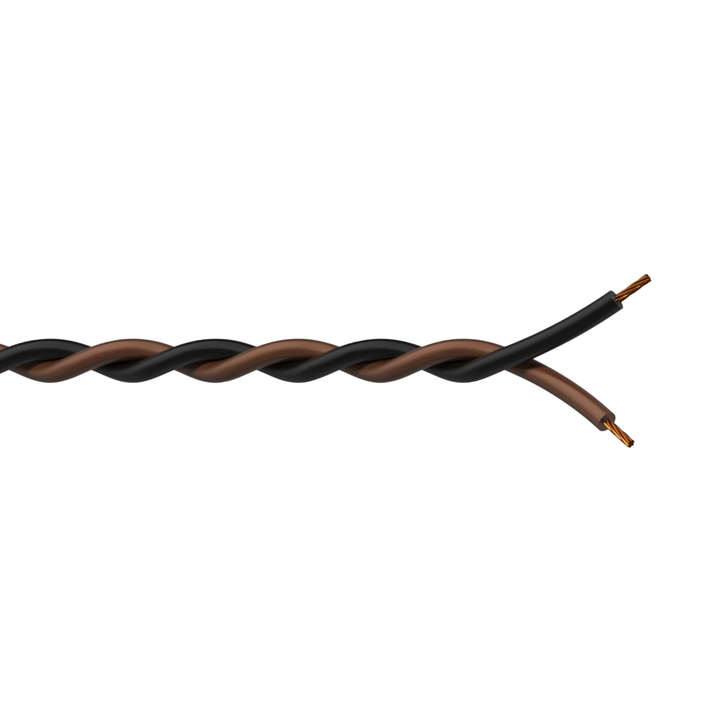 PROCAB-avit - PR4601/1 - Twisted assembling cable - 2 x 1 mm² - 17 AWG - 100 meter, black & brown