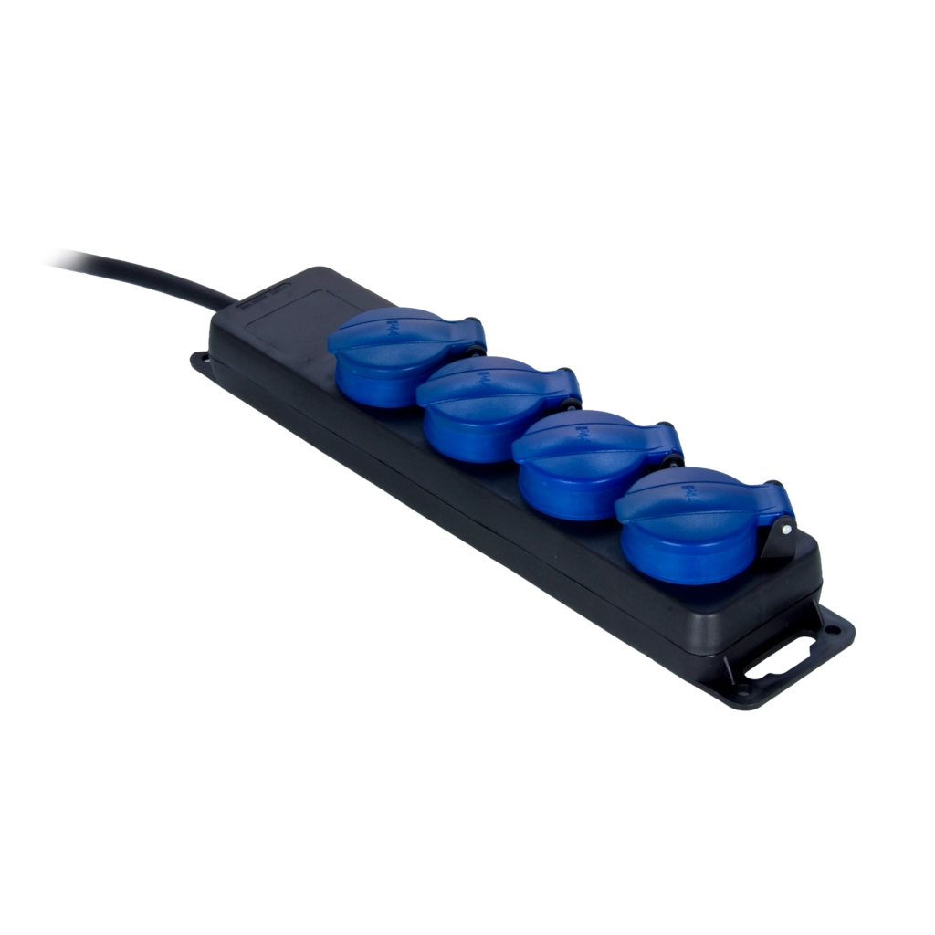 PROCAB-rental - PSI104/1.5-F - IP44 powerstrip, 4-way - 4 french sockets, ip44, 1,5m