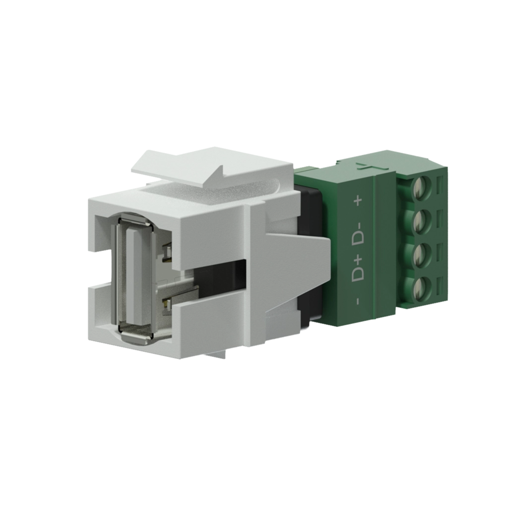 PROCAB-rental - VCK625/W - Keystone adapter - USB 2.0 A - 4-pin terminal block - White