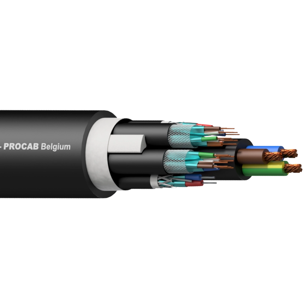 PROCAB-rental - PHC2522/3 - 2 x Balanced signal / DMX-AES, 2 x CAT7 S/FTP & 3G2.5 Power cable - 300 meter
