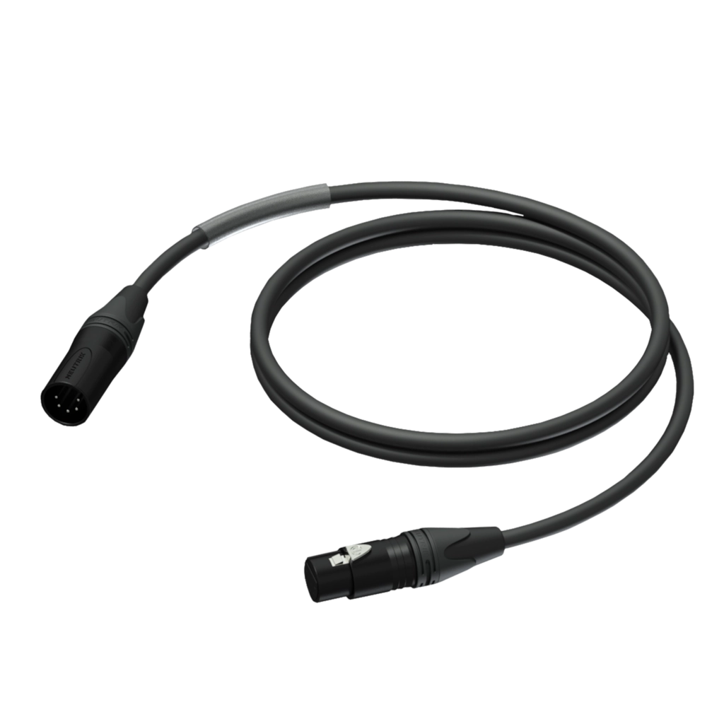 PROCAB-rental - PRD955/1.5 - DMX 2-pair cable - XLR male - XLR female - HighFlex™ - 1,5 meter