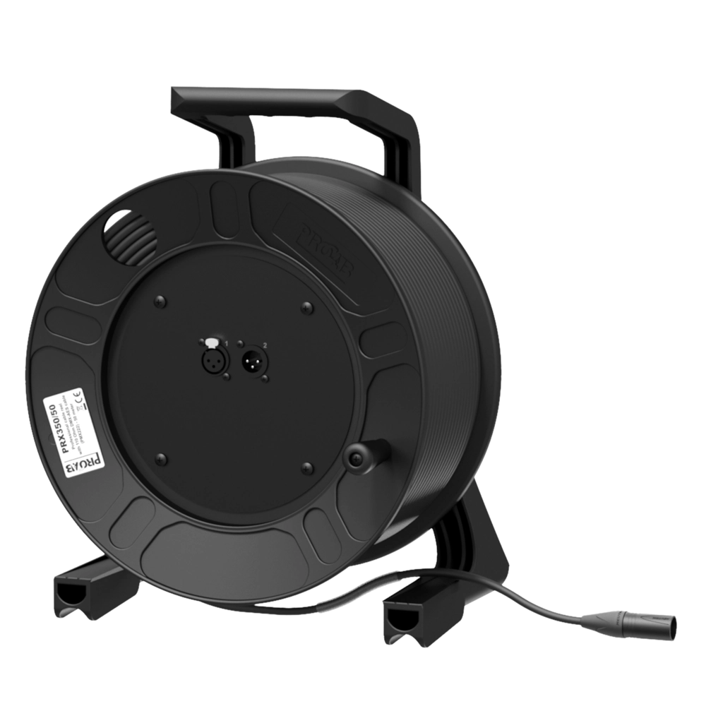 PROCAB-rental - PRX350/50 - Cable reel - DMX AES/ EBU - XLR male & female  - XLR male - HighFlex™ - 50 meter