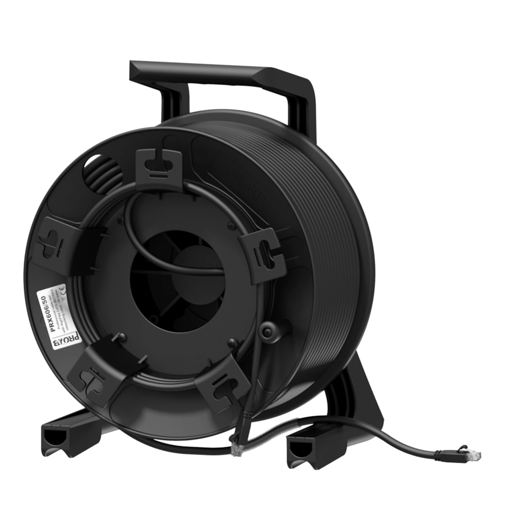 PROCAB-rental - PRX606/90 - Cable reel - networking cable - CAT6 - U/UTP - RJ45 - HighFlex™ - 90 meter with 5 meter tail