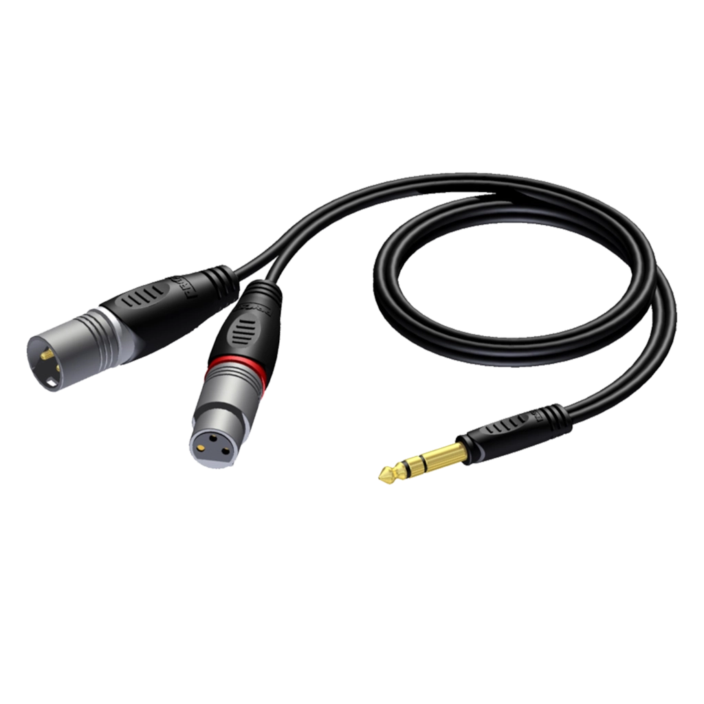PROCAB-rental - REF709/5-H - 6.3 mm Jack male stereo - XLR male & XLR female - 5 meter - hanger