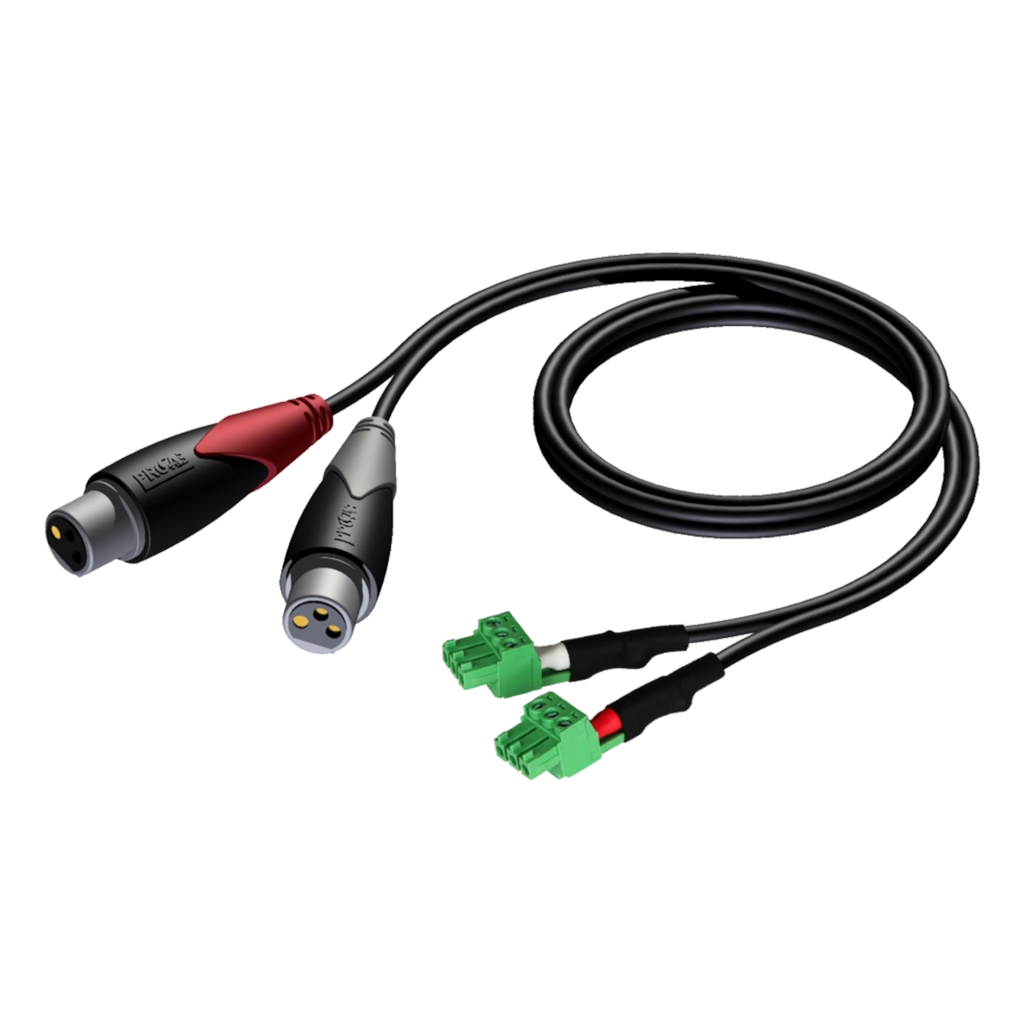 AUDAC - CLA835/1.5 - 2 x XLR female - 2 x terminal block (3p - 3.81mm) - 1,5 meter
