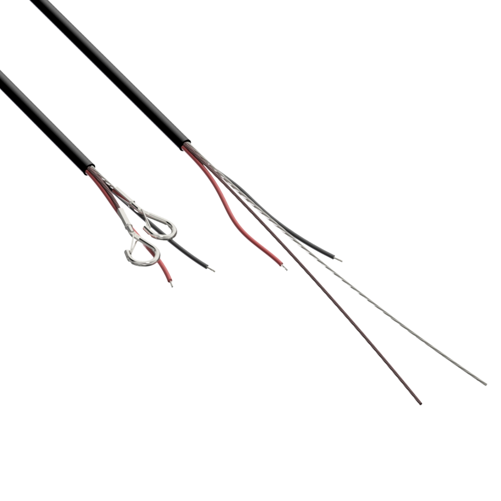 AUDAC - DSC35/B - Connection cable with dual steel core, snap hook & open ends - 3.5 meter - Black