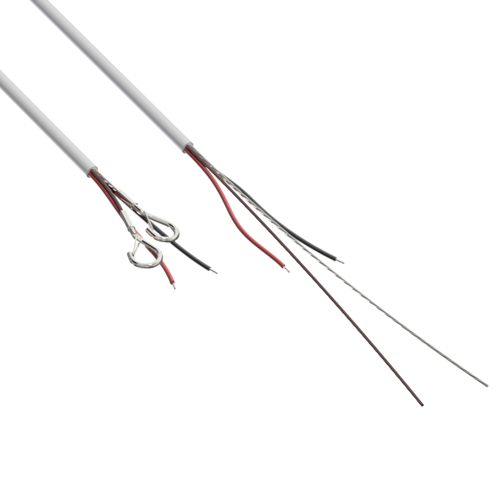 AUDAC - DSC35/W - Connection cable with dual steel core, snap hook & open ends - 3.5 meter - White version