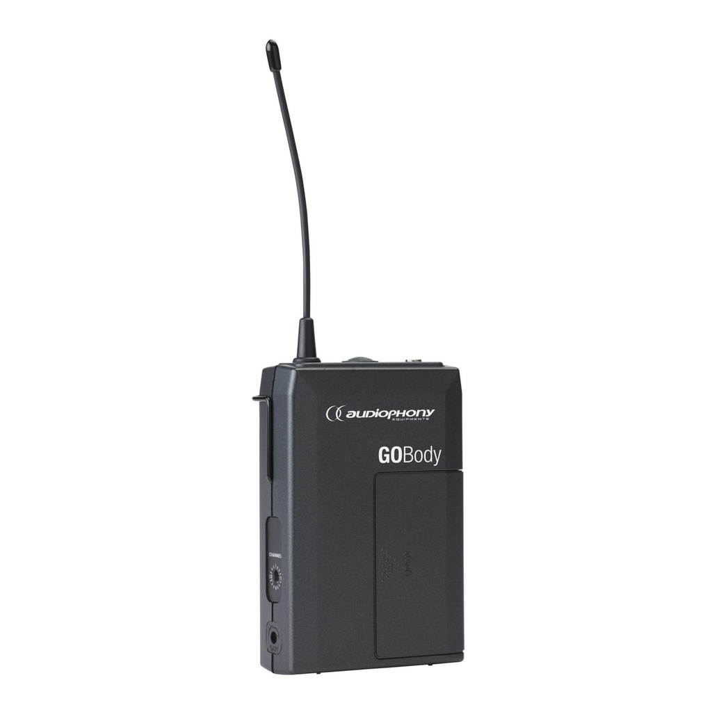 AUDIOPHONY - GO-Body-F6 - Beltpack transmitter for tie or headband microphones - 600MHz