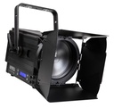 BRITEQ - BT-THEATRE 250EZ Mk3 - Very powerful 250Watt LED theater spot with motorized 11° to 58° zoom  and excellent very low noise cooling.  
Behaves like a halogen Fresnel, thanks to redshift / amber drift effect!