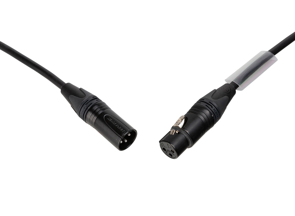 HILEC - AUD-3PMF-0M5 - EURO PRO-SERIES: Balanced Audio/Microphone cable with Neutrik NC3MXX-BAG and NC3FXX-BAG connectors, L=0.5m