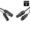 HILEC - PCT1-COMBI-XLR5-1M5 - IP65 Outdoor combi cable with Seetronic XLR 5pin and True1 compatible connectors - Length 1.5m