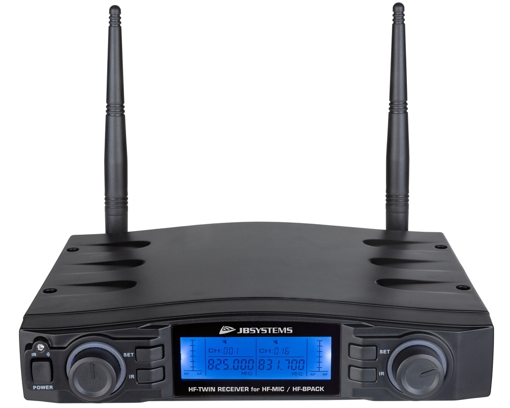 JB SYSTEMS - HF-TWIN RECEIVER - Dual wireless microphone receiver to combine with HF-MIC and/or HF-BPACK