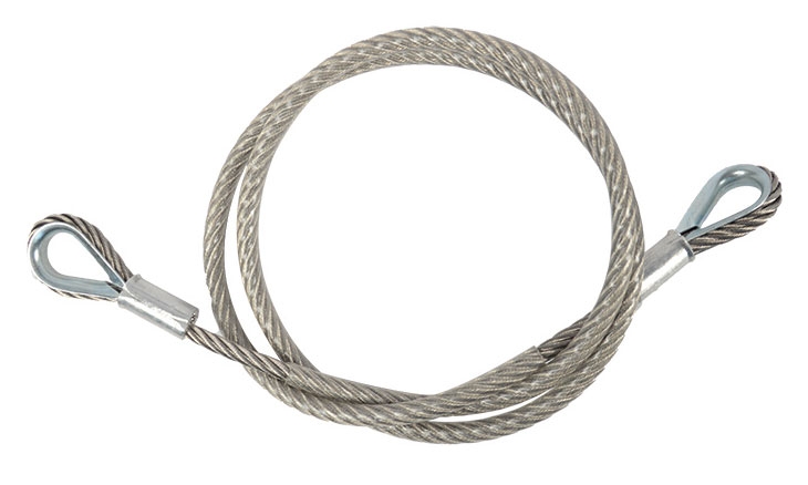 CONTESTAGE - SC700 - Safety cable Ø8mm L150cm 2 rings MWL 700Kg - Silver