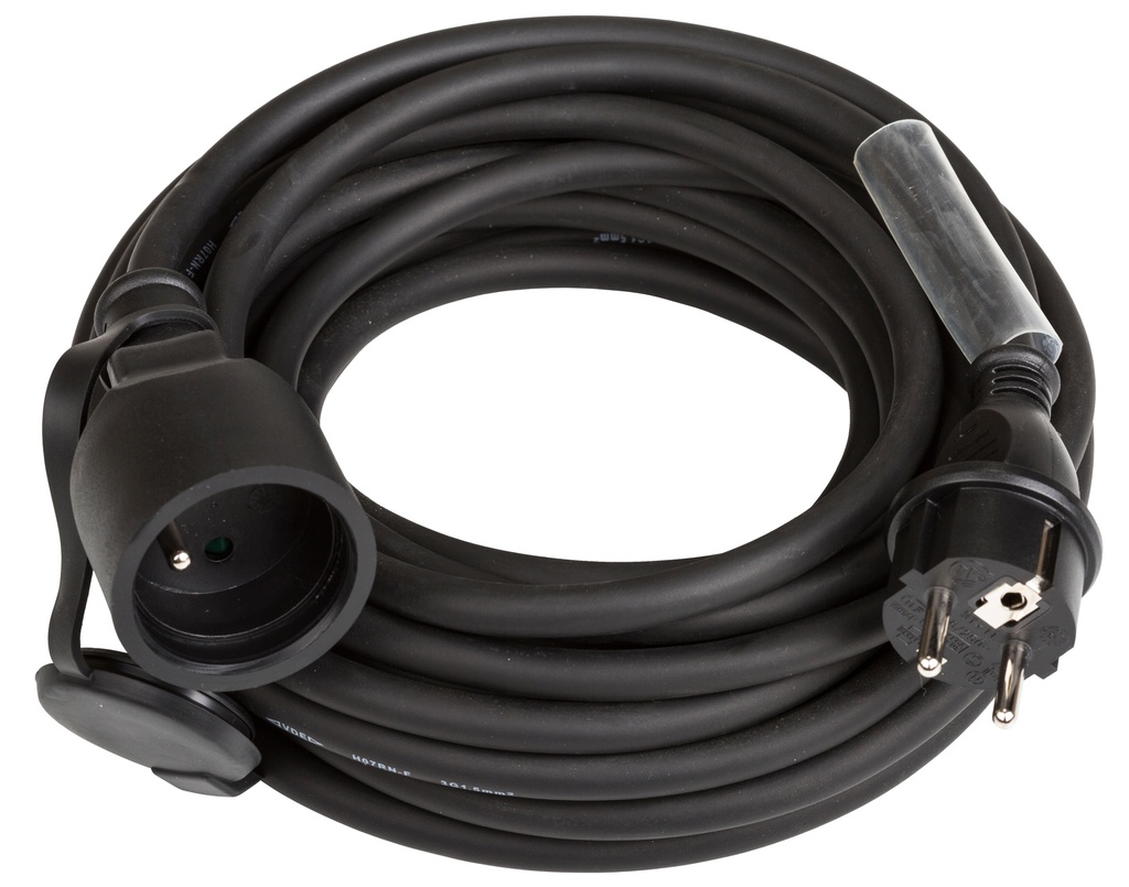 HILEC - POWERCABLE-3G1,5-20M-F - Power extension cable 3G1,5 and French Shuko connectors - Length 20m