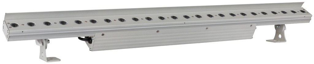 BRITEQ - LDP-COLORSTRIP 24FC - Powerful indoor LED projector equipped for typical “wall wash” applications.
96cm long enclosure, equipped with 24pcs 4W RGBW-leds, divided into 4 sections.

