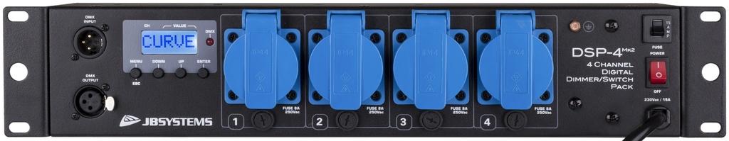 JB SYSTEMS - DSP-4 Mk2 /F - Multi functional dimmer/switch pack equipped with 4 mains sockets (French Schuko).