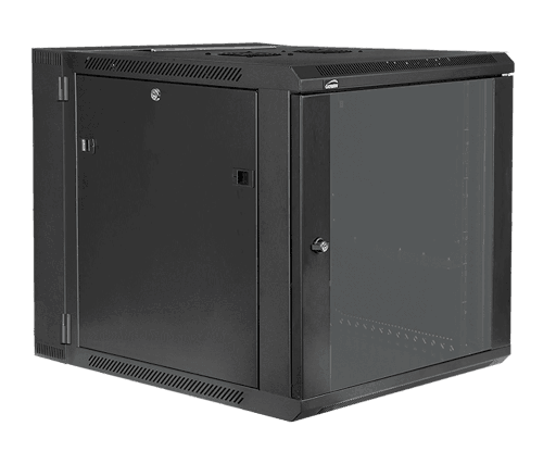 CAYMON - HPR512/B - Double section 19” wall mountable rack - 12 units - 550mm depth - Black