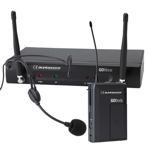 AUDIOPHONY - Pack GO-Head-F5 - 1 GOMono receiver + 1 GOBody bodypack transmitter + 1 headband GOHead microphone - 500MHz