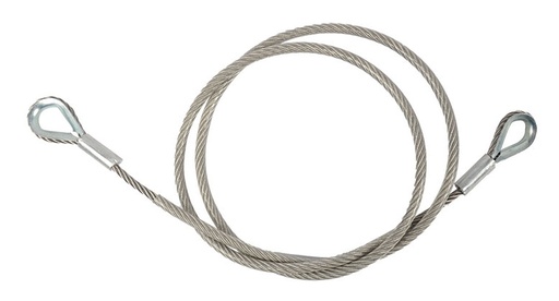 CONTESTAGE - SC400s - Safety cable Ø6mm L150cm 2 rings MWL 400Kg - Silver