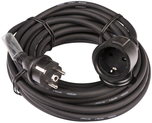 HILEC - POWERCABLE-3G1,5-15M-G - Power extension cable 3G1,5 and German Shuko connectors - 15m
