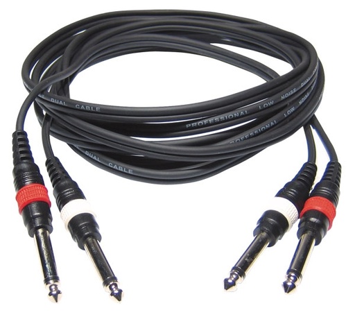 HILEC - FL-22/6 - 2x 4mm - 2x Male mono Jack / 2x Male mono Jack line cable - 6m