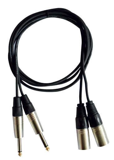 HILEC - CL-40/3 - 2x Mono 6.35 Jack / 2x Male XLR cable - 3m