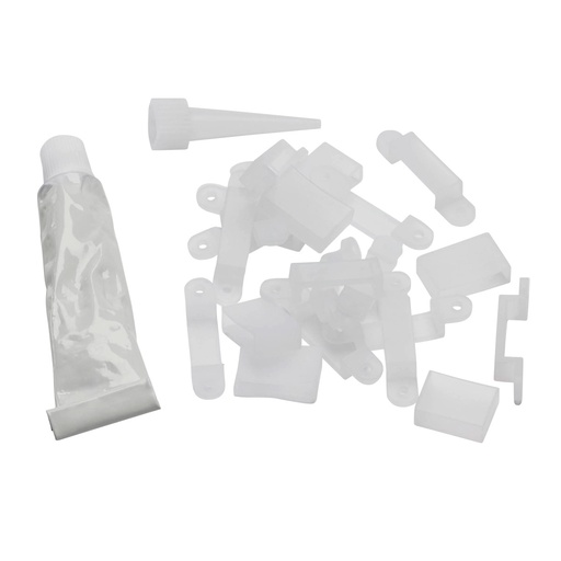 CONTEST - TAPEFIX68 - Kit containing 15 saddles, 5 caps, 1 silicone tube kit for IP68 ribbon