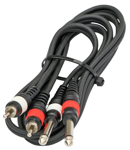 HILEC - 2-0430 - Assembled cable signal, 2x RCA + mono Jack, 1.5m